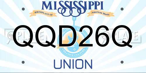 QQD26Q Mississippi License Plate