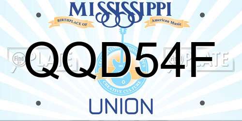 QQD54F Mississippi License Plate