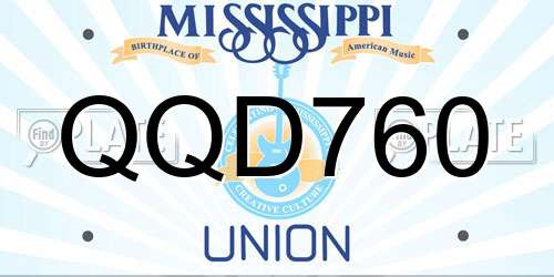 QQD760 Mississippi License Plate