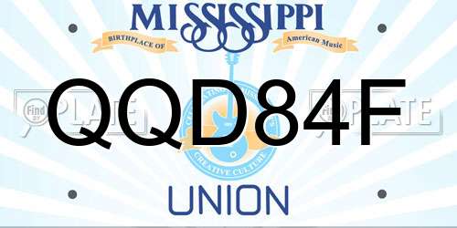 QQD84F Mississippi License Plate
