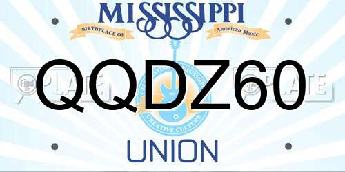 QQDZ60 Mississippi License Plate