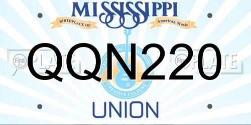 QQN220 Mississippi License Plate