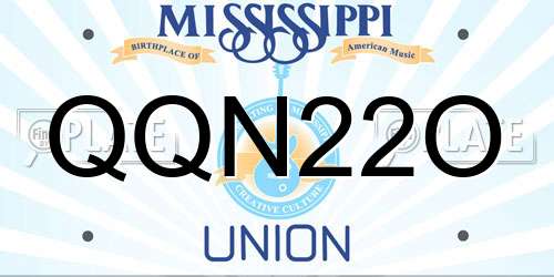 QQN22O Mississippi License Plate