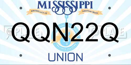 QQN22Q Mississippi License Plate