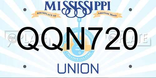 QQN720 Mississippi License Plate