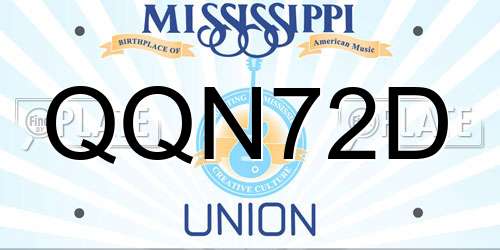 QQN72D Mississippi License Plate