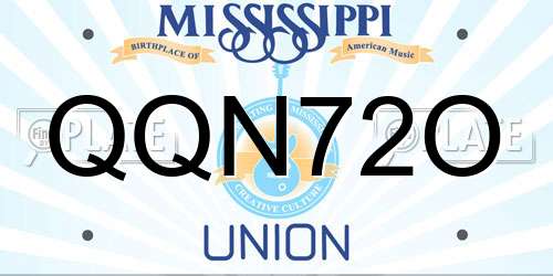 QQN72O Mississippi License Plate