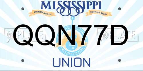 QQN77D Mississippi License Plate