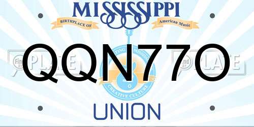 QQN77O Mississippi License Plate