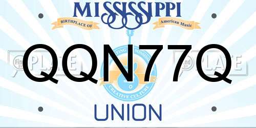 QQN77Q Mississippi License Plate