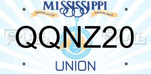 QQNZ20 Mississippi License Plate