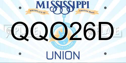 QQO26D Mississippi License Plate