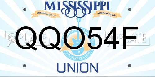 QQO54F Mississippi License Plate