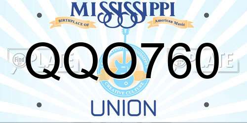QQO760 Mississippi License Plate