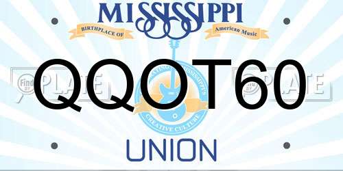 QQOT60 Mississippi License Plate