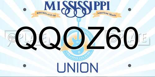 QQOZ60 Mississippi License Plate