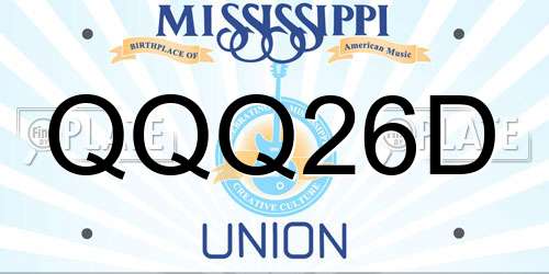 QQQ26D Mississippi License Plate