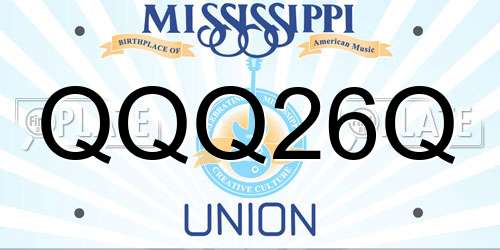 QQQ26Q Mississippi License Plate