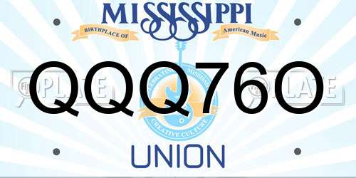 QQQ76O Mississippi License Plate