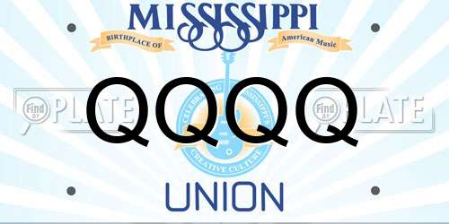 QQQQ Mississippi License Plate