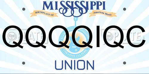 QQQQIQC Mississippi License Plate