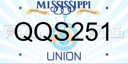 QQS251 Mississippi License Plate