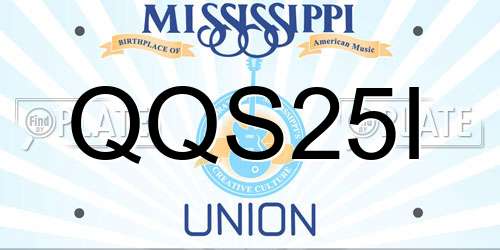 QQS25I Mississippi License Plate
