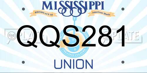 QQS281 Mississippi License Plate