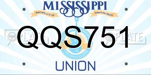 QQS751 Mississippi License Plate