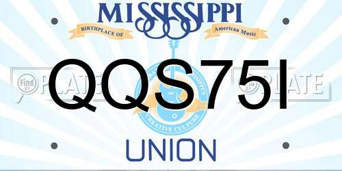 QQS75I Mississippi License Plate