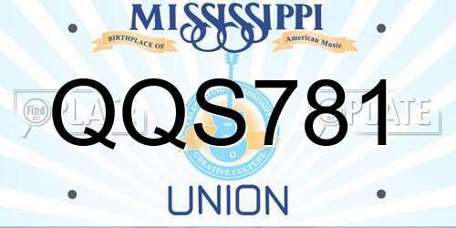 QQS781 Mississippi License Plate