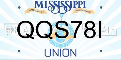 QQS78I Mississippi License Plate