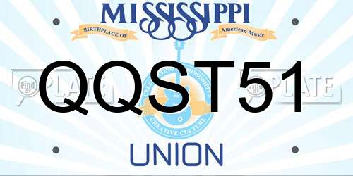 QQST51 Mississippi License Plate