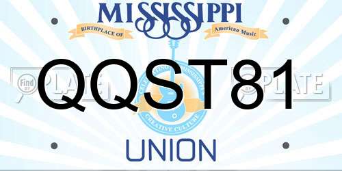 QQST81 Mississippi License Plate