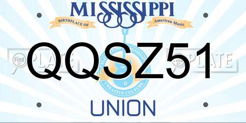 QQSZ51 Mississippi License Plate