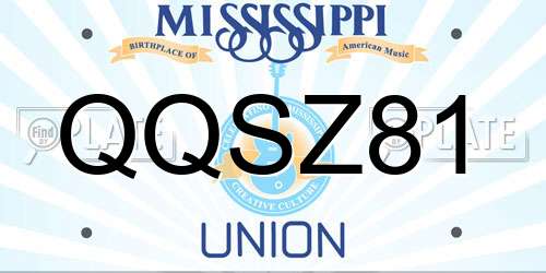 QQSZ81 Mississippi License Plate