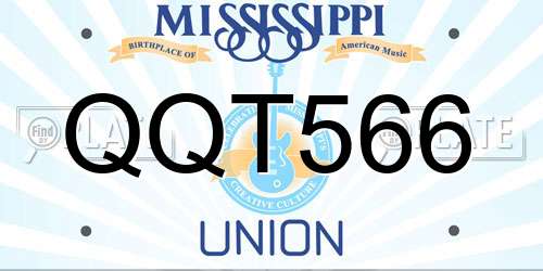 QQT566 Mississippi License Plate