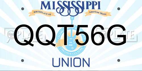 QQT56G Mississippi License Plate