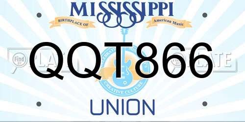 QQT866 Mississippi License Plate