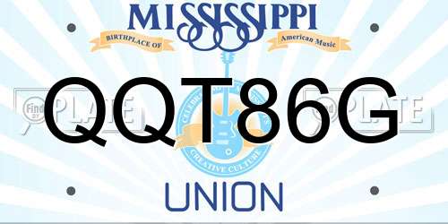 QQT86G Mississippi License Plate