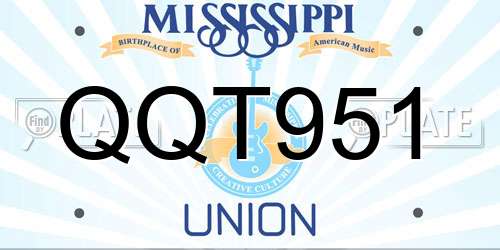 QQT951 Mississippi License Plate