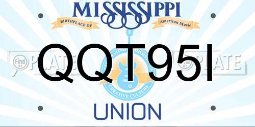QQT95I Mississippi License Plate