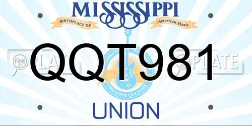 QQT981 Mississippi License Plate