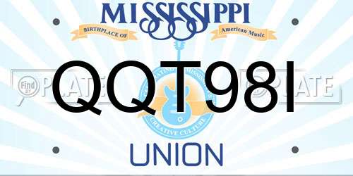 QQT98I Mississippi License Plate