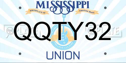 QQTY32 Mississippi License Plate