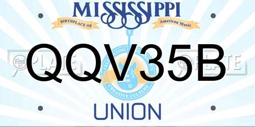 QQV35B Mississippi License Plate