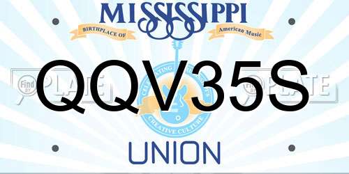 QQV35S Mississippi License Plate
