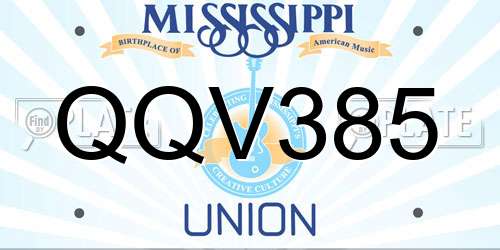 QQV385 Mississippi License Plate