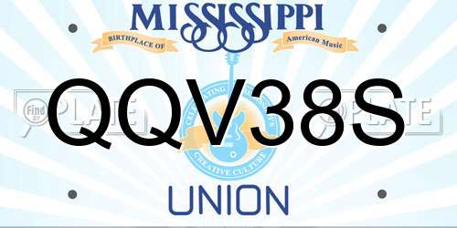 QQV38S Mississippi License Plate