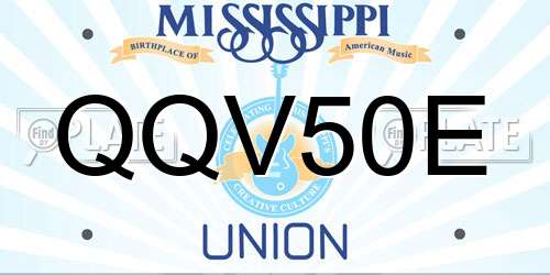 QQV50E Mississippi License Plate
